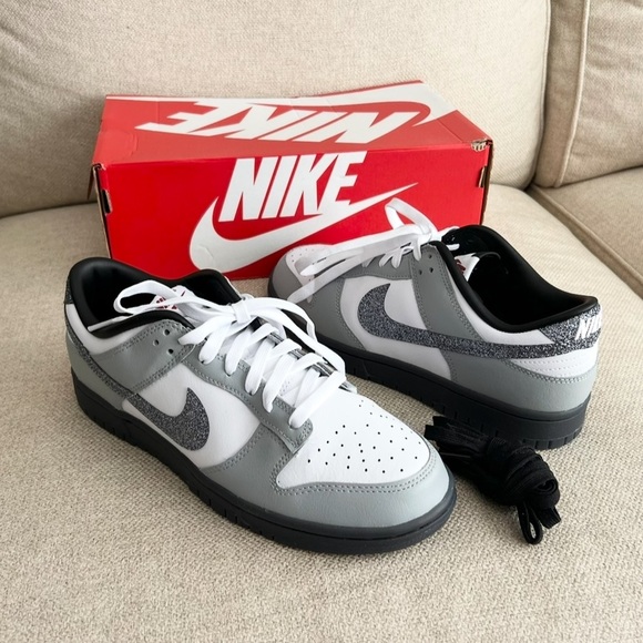 Nike Shoes - Nike Dunk Low LX Glitter Swoosh White Gray Sz 9.5W NEW IN BOX